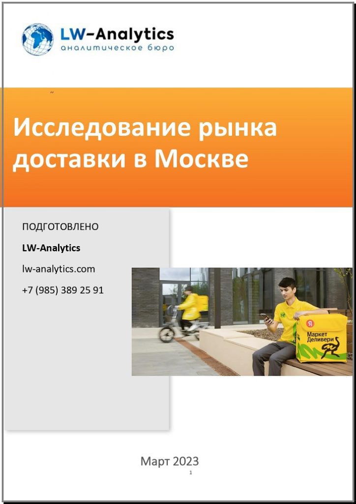 Обложка отчета "Исследование рынка доставки в Москве"