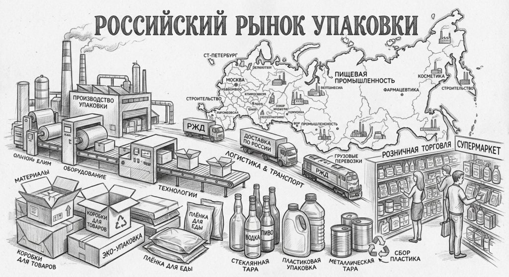 Обзор рынка упаковки. Исследование. Рисунок.